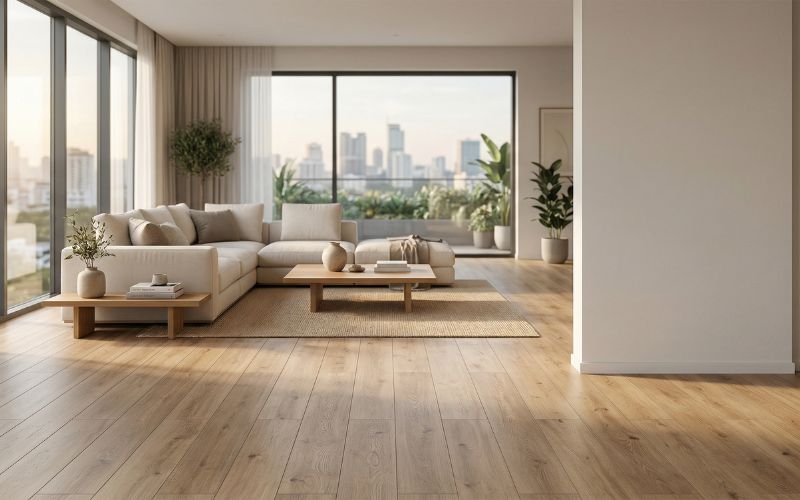 Lợi ích sàn gỗ trong phòng khách