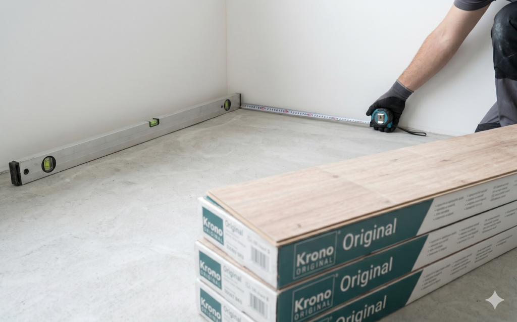 Đo nền trước khi thi công sàn gỗ