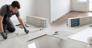 Nhân công xử lý nền sàn gỗ trong thi công