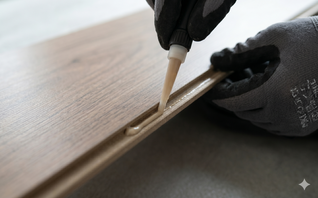 kỷ thuật thi công sàn gỗ bằng keo dán