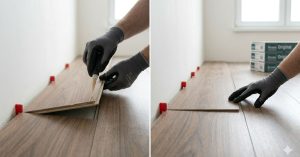 kỹ thuật lắp sàn gỗ bằng keo dán và hèm khoá