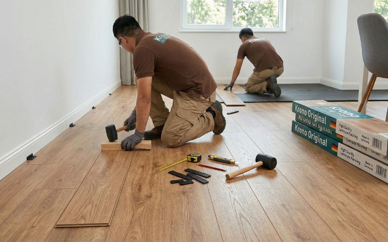 Thi công sàn gỗ công nghiệp Krono Original