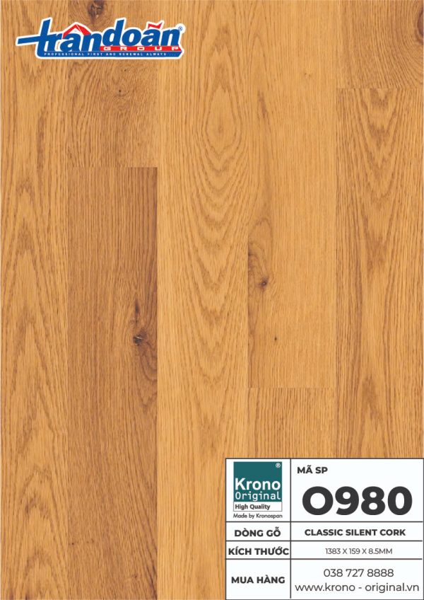 Sàn gỗ Krono Original Classic Silent Cork O980