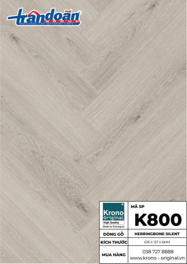 Sàn gỗ Krono Original Herringbone Silent K800