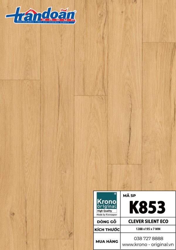 Sàn gỗ Krono Original Clever Silent Eco K853
