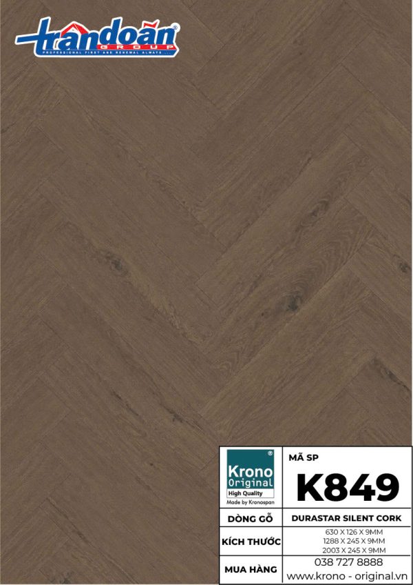sàn gỗ Krono Original Durastar Silent Cork K849