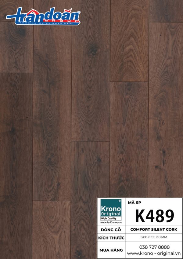 Sàn gỗ Krono Original Comfort Silent Cork K489